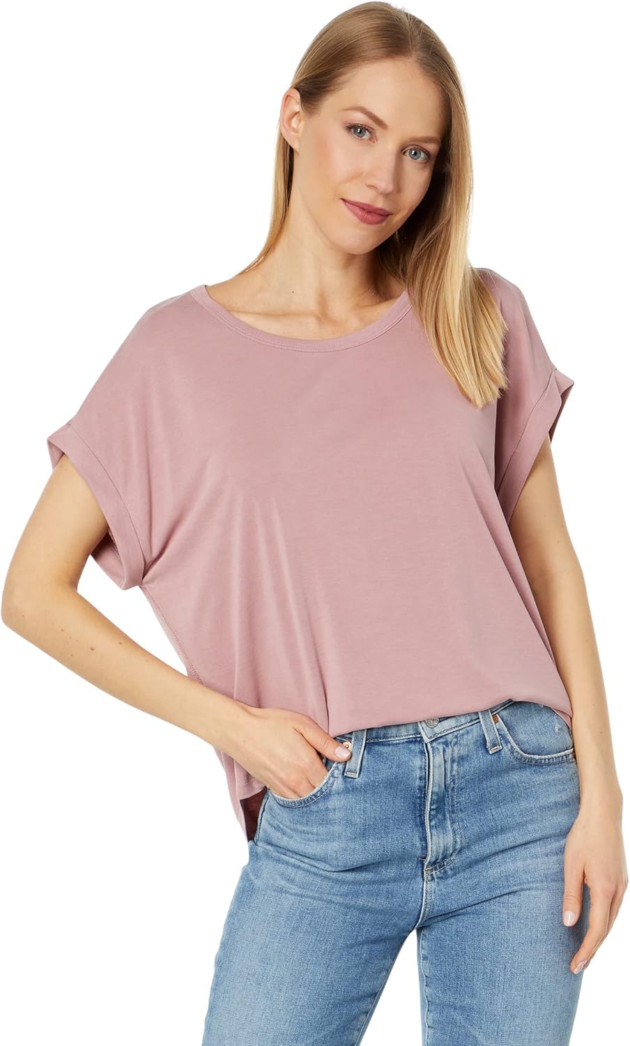 Lucky Brand Womens Short Sleeve Sandwash Dolman Tee