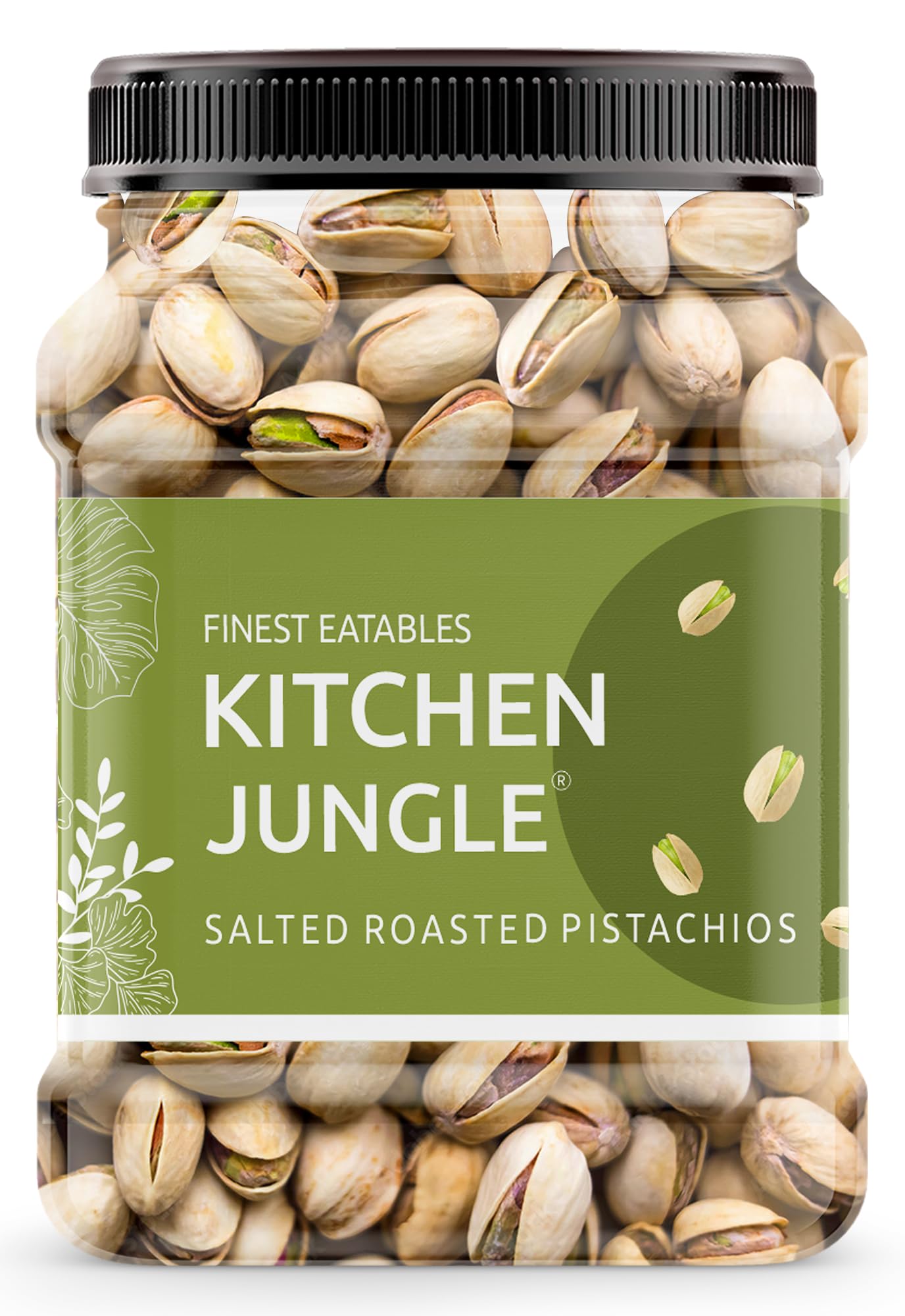Kitchen Jungle Premium California Roasted & Salted Pistachios 1 kg Jar | Pista Dry Fruit | Tasty & Healthy | High in Protein & Dietary Fiber | Gluten Free & Low Calorie Nuts