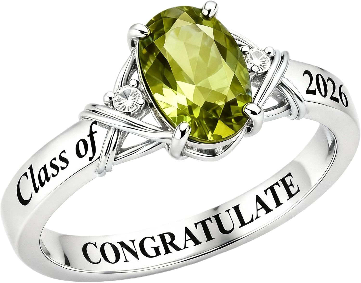 Class Rings for Women High School,925 Sterling Silver College Graduation Ring with Birthstones Class of 2026 Graduation Jewelry Gifts for Women