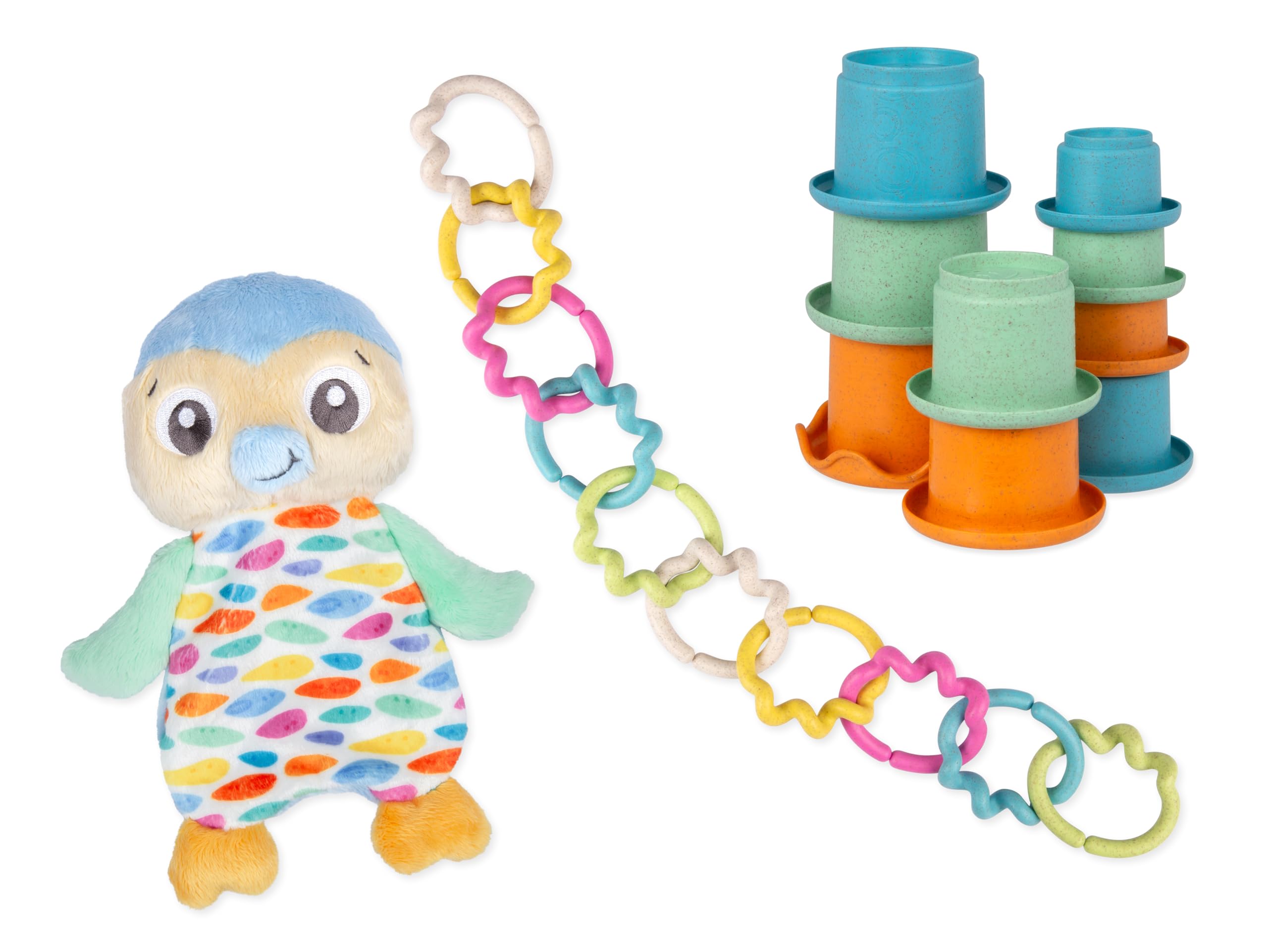 Playgro Plush Stuffed Animal Gift Set ECO Penguin Made from Recycled Water Bottles
