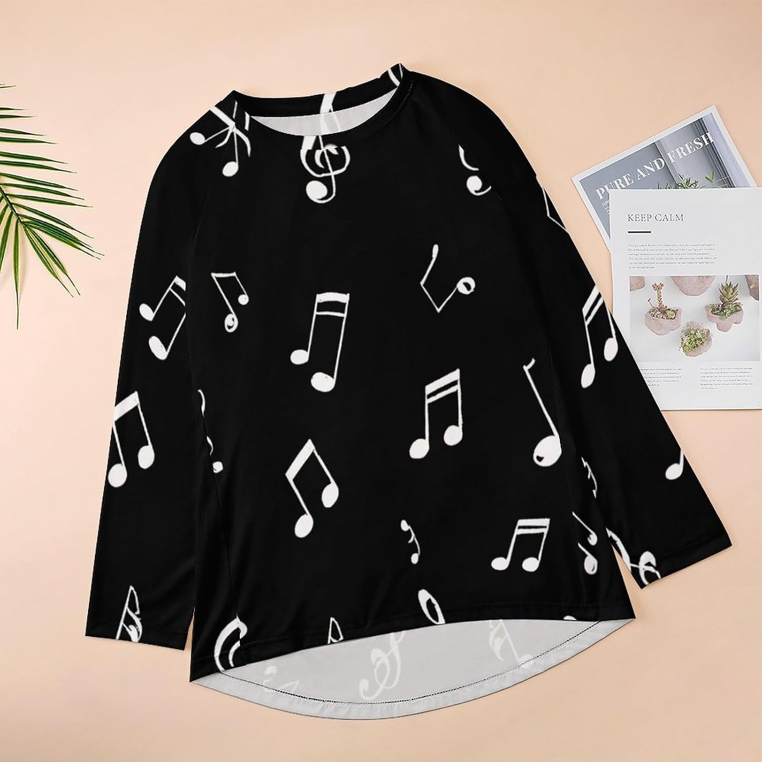 Women's Long Sleeve Basic Top Loose Fit Tunic T-Shirt, Soft Casual Crewneck Blouse