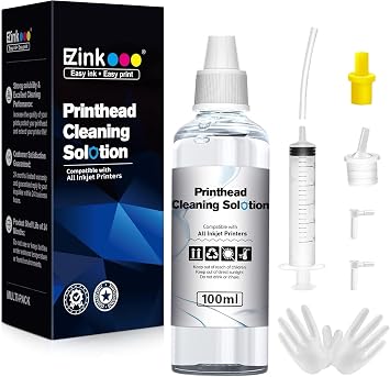 E-Z Ink Printer Cleaning Kit Inkjet Printers, Printer Cleaning Kit for Epson/HP/Canon/Brother, Printer Head Cleaning kit for Epson/HP/Canon/Brother Inkjet Printers, Printhead Cleaning Solution, 100ML
