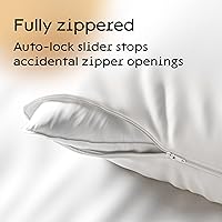 Vista 4 de Niagara Sleep Solution Juego de protectores de almohada estándar a prueba de plumas, de mezcla de algodón, 20 x 26 pulgadas, no se arrugan, juego