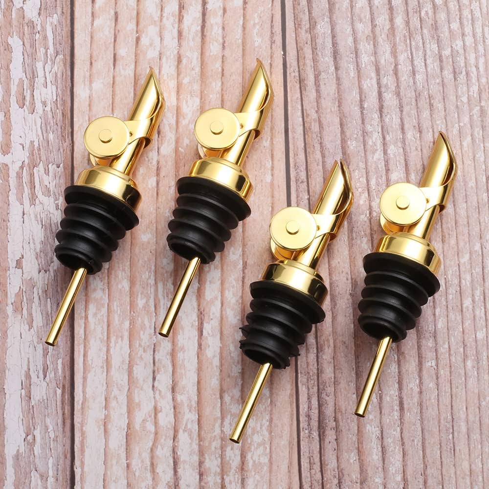 Tioncy 4 Pieces Weighted Stainless Steel Pourers Olive Oil