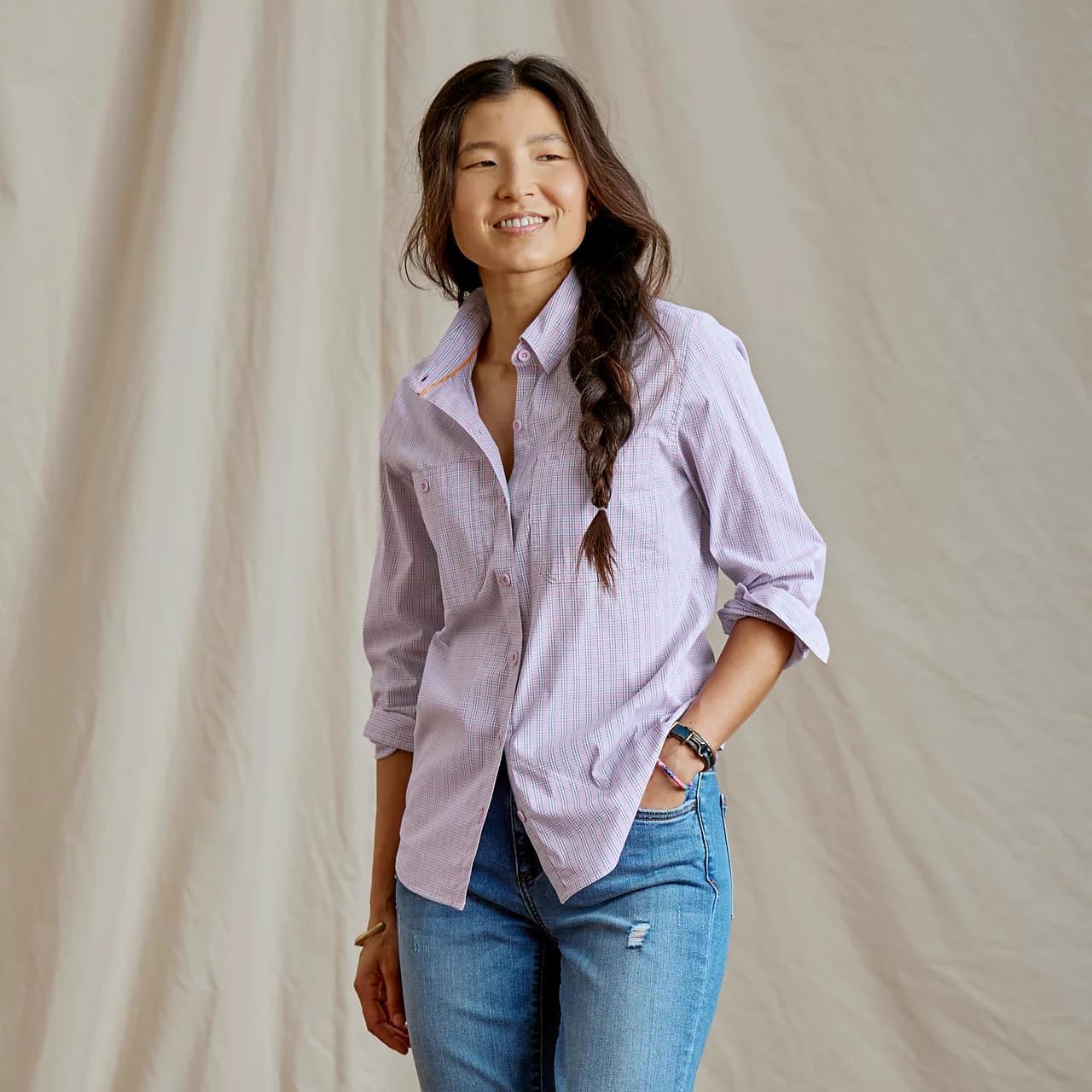 Orvis River Guide Long-Sleeve Shirt for Women - Timeless Classic with Quick-Dry Fabric, UPF 30, Outdoor Comfort