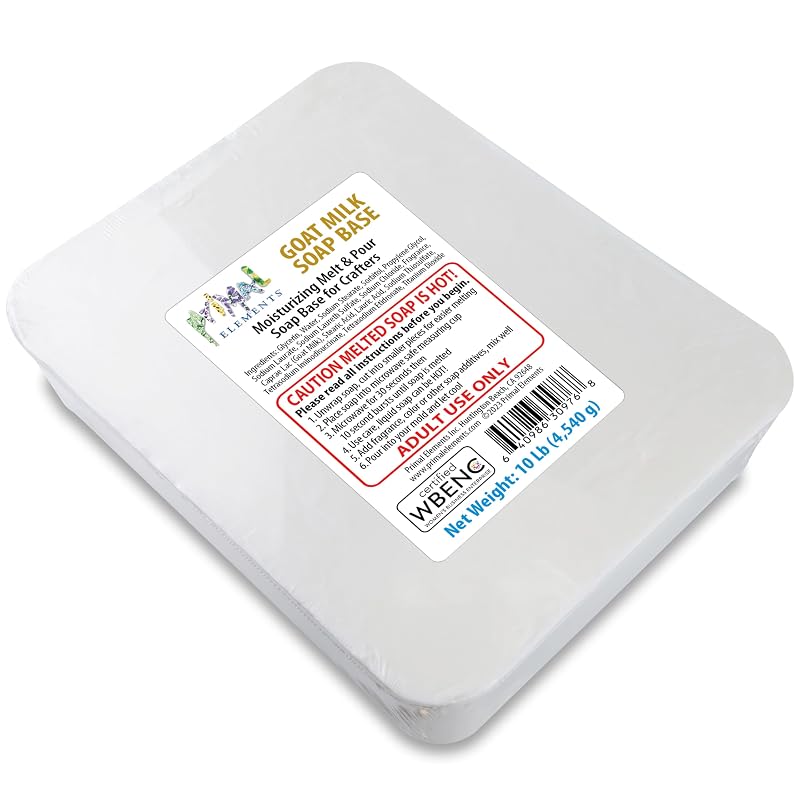 Base para sabonete de leite de cabra Primal Elements para derreter e despejar, 4,54 kg
