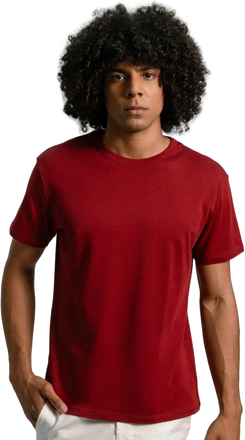 ayaecofashion Men's Organic Pima Cotton T-Shirt | Maroon/XXL