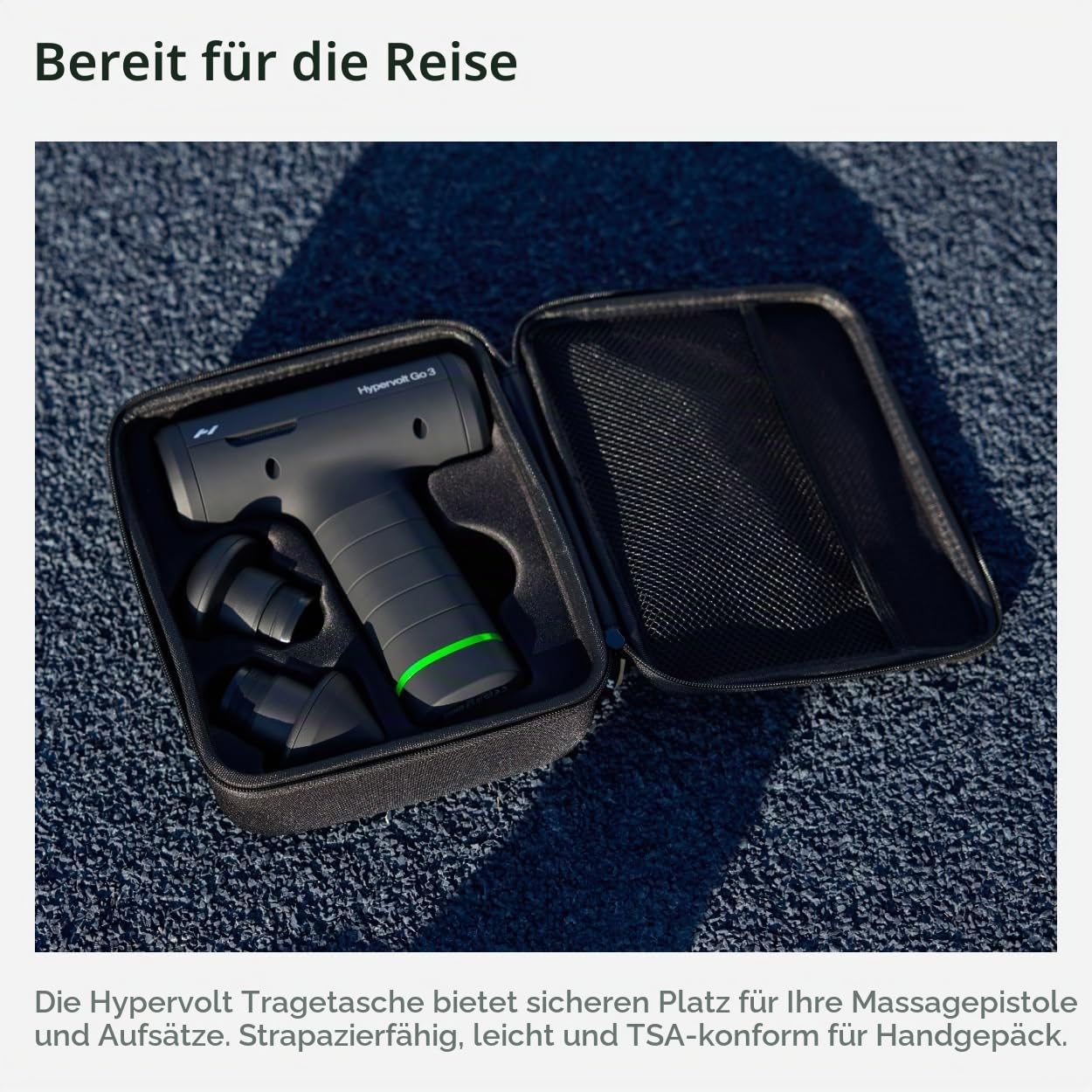 Hyperice Hypervolt Go 3 - Kompaktes Handmassagegerät mit QuietGlide-Technologie | 3 Geschwindigkeiten, leichtes und tragbares Design | Hilft bei der Linderung von Muskelschmerzen und zur Verbesserung
