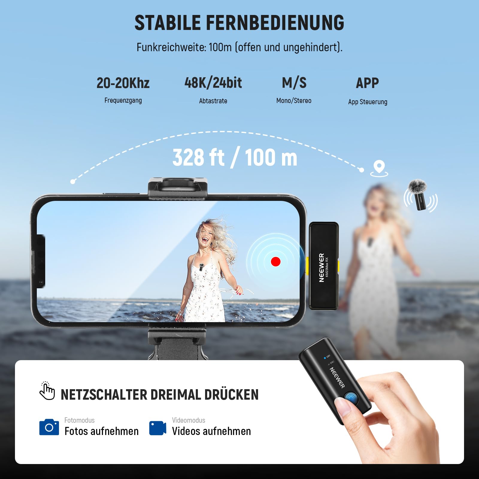 Neewer Kabelloses Lavalier Mikrofon – Bild 2