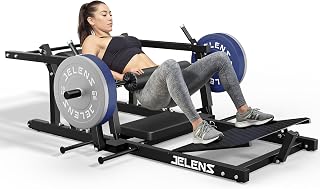 Hip Thrust Machine, 800LBS Glute Bridge Machine with Weight Holder, Heavy Duty Plate-Loaded Butt Exercise Equipment for Home Gym, Butt Muscle Building and Shaping Machine for Men&Women