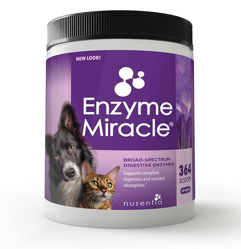 Suplemento de enzimas para cães e gatos NUSENTIA Enzyme Miracle em pó, 364 porções