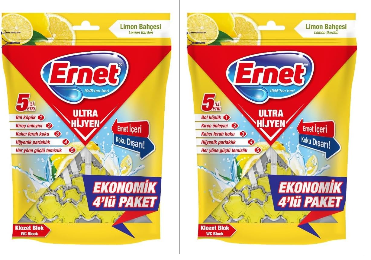 Ernet Klozet Ultra Hijyen Limon Bahçesi 4 X 50 G (2 paketi)