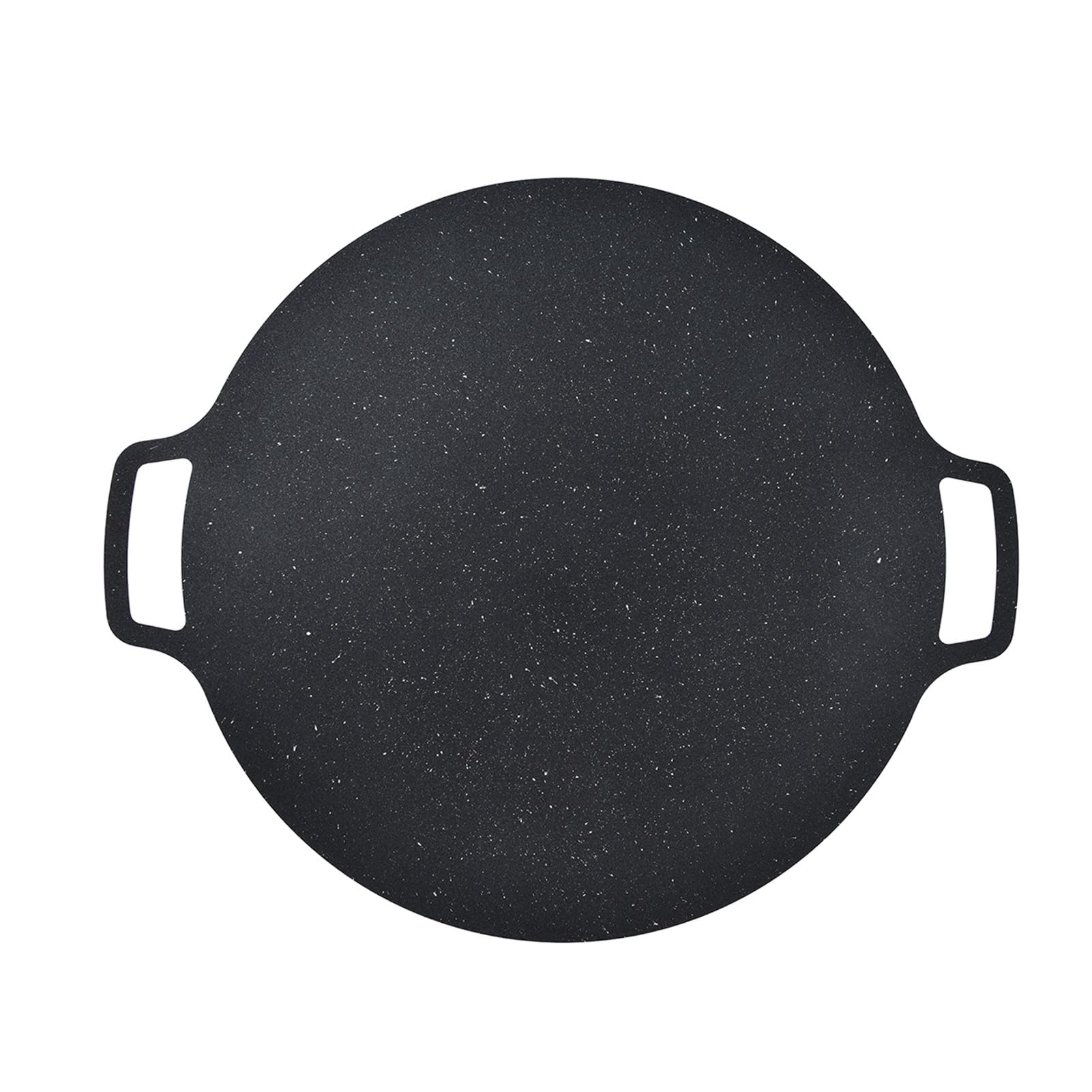 Cryfokt Koreańska Patelnia Grillowa Nonstick żaroodporna Okrągła Płyta Grillowa na Boczek Wieprzowy żeberka Naleśniki na Imprezy Kempingowe materiał żelazny (41CM)