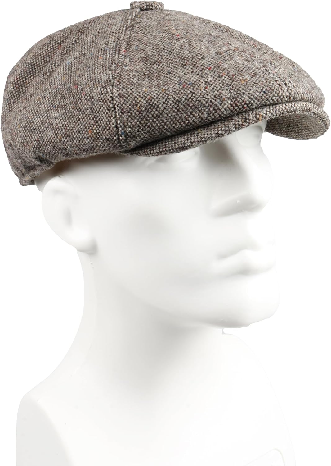 8 Panel Wool Blend Newsboy Cap – Classic Tweed & Herringbone Baker Boy Hat for Men & Women