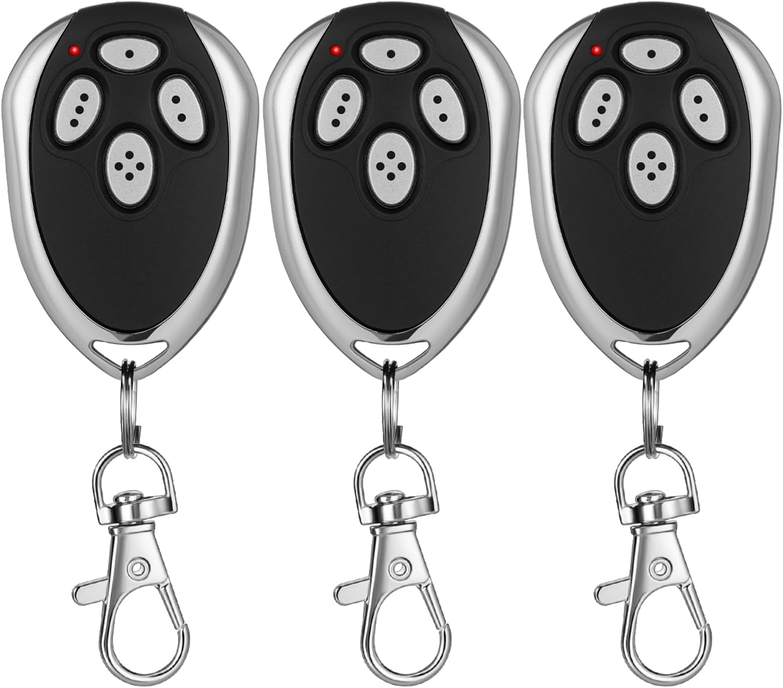 Kingdder 3 Pcs 4 Channels Gate Opener Remote Compatible with Aleko LM123 433.92mhz Garage Door Remote Control Transmitter with Keychain for a Variety of Doors, Easy Programming