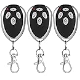 Kingdder 3 Pcs 4 Channels Gate Opener Remote Compatible with Aleko LM123 433.92mhz Garage Door Remote Control Transmitter with Keychain for a Variety of Doors, Easy Programming