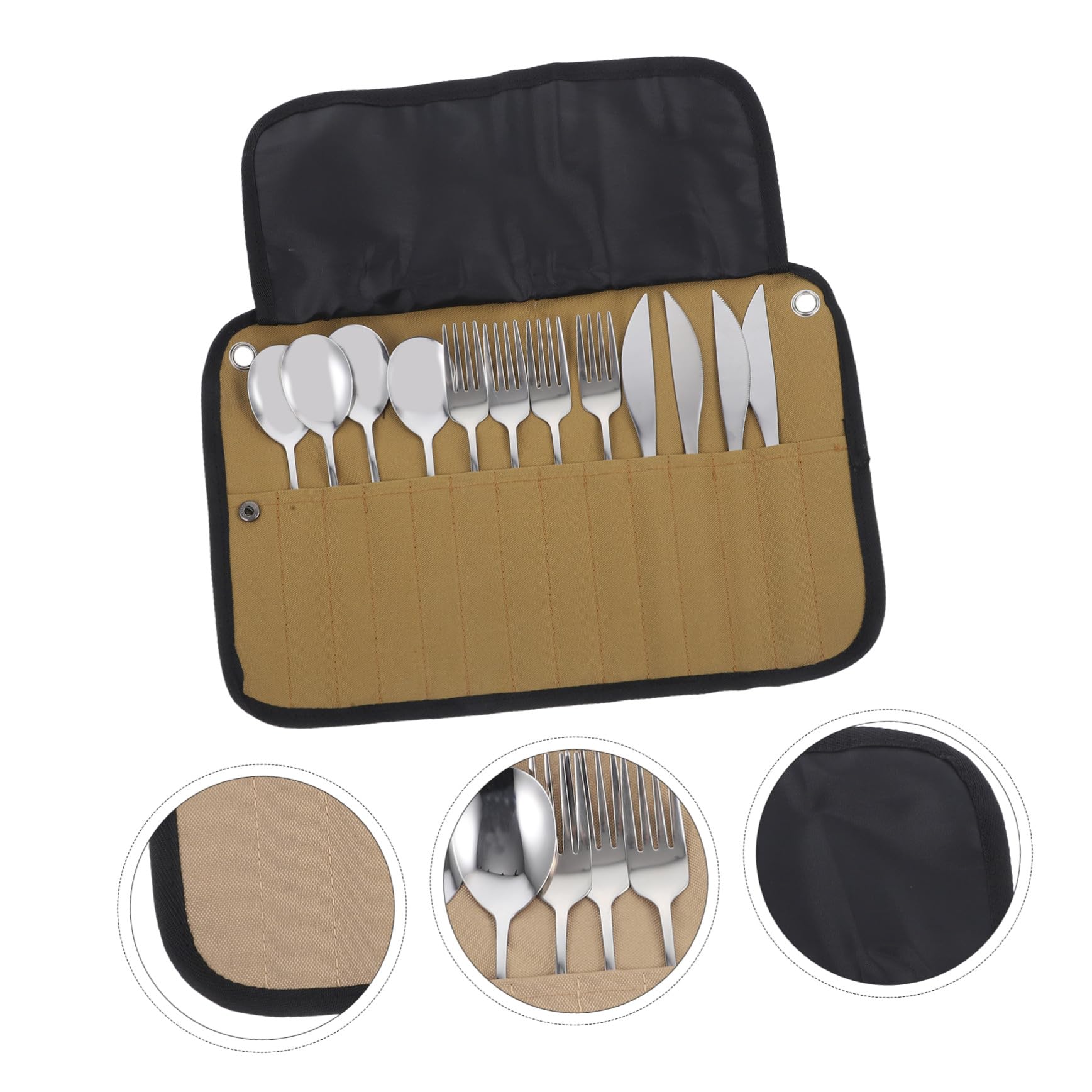 Ensemble de Couverts de Camping Acier Inoxydable Argenté 1 Set
