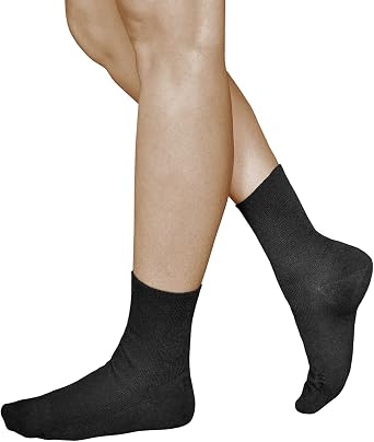 Womens Loose Fitting Non Elastic Top ALL-COTTON Socks 3 PAIRS Thin Gentle Grip No Elasticated Cuff Ladies