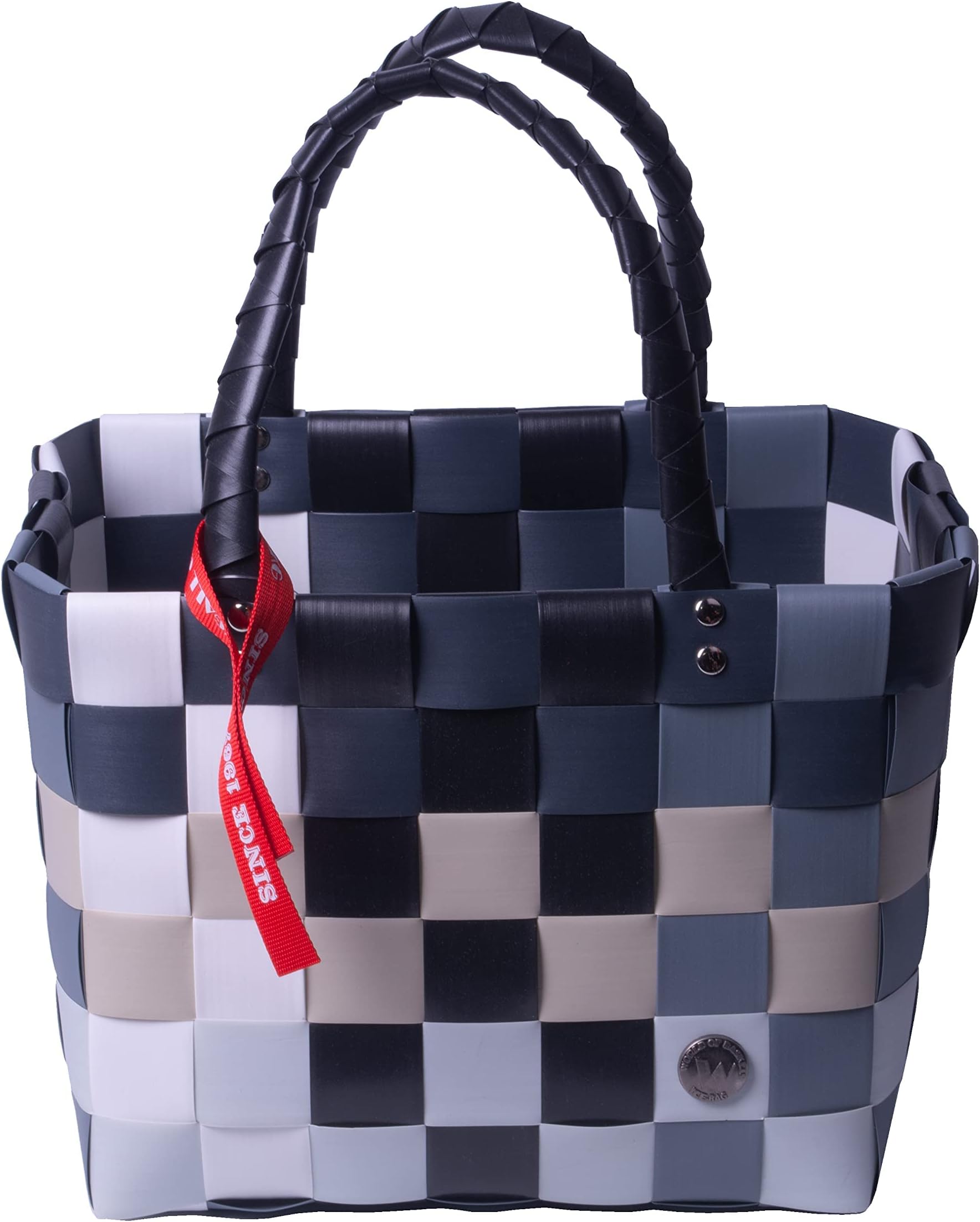 Witzgall Ice-Bag 5009-60 Borsa Per La Spesa In Plastica Intrecciata - Shopper 28x21x28 Cm, Blu, Fatto A Mano, Riutilizzabile