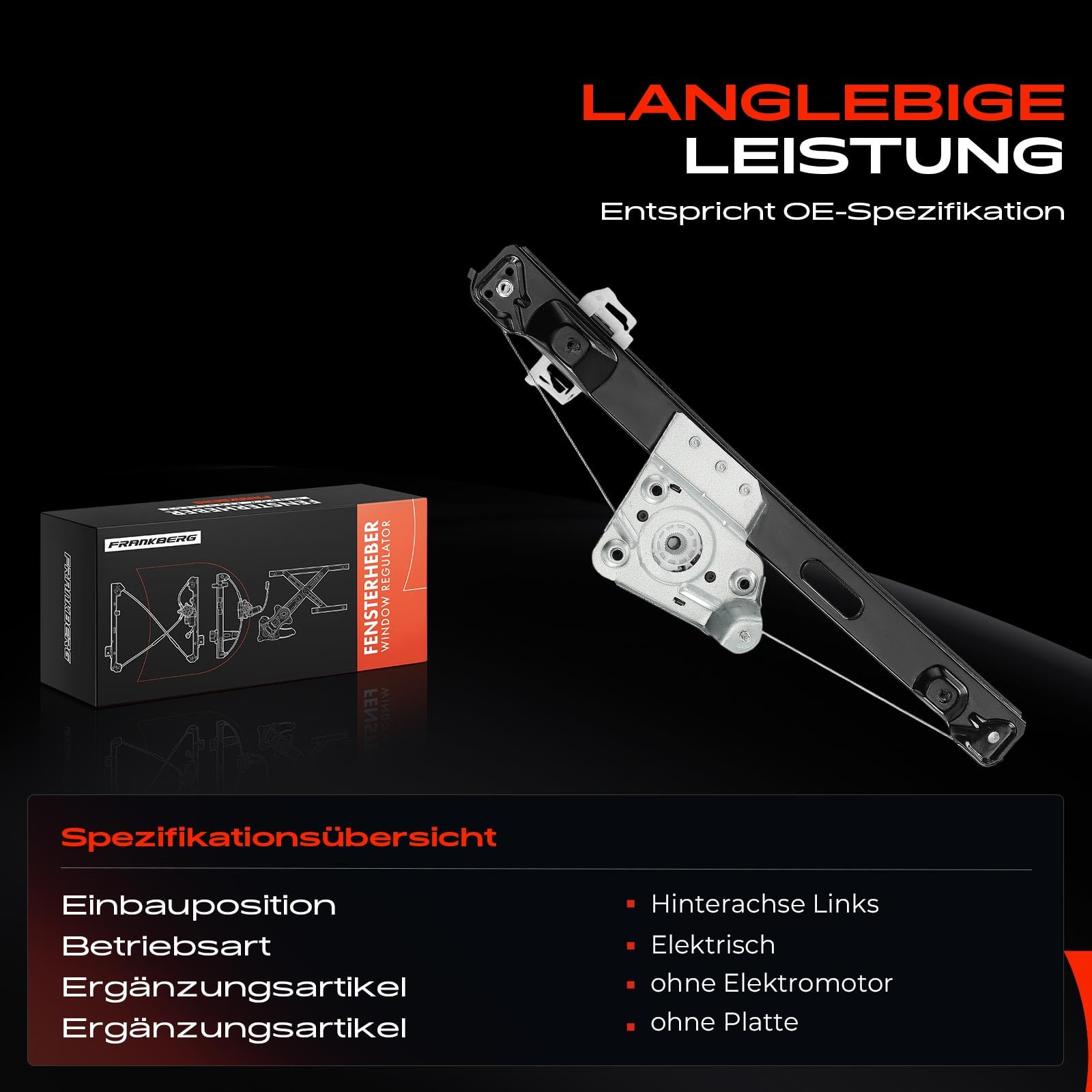 Power Window Regulator Without Motor Rear Left For 3 Series E90 - View #4