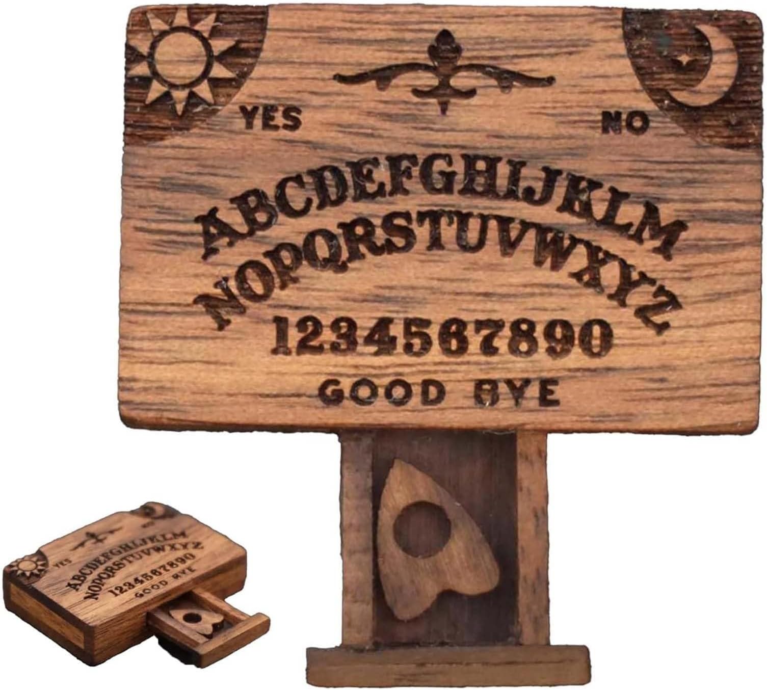 Miniature Spirit Board with Drawer Ouija Board, Emotional Love Drawer, Wooden Ouija Boards Miniatures with Planchettes, Mini Ouija Board (Wooden)