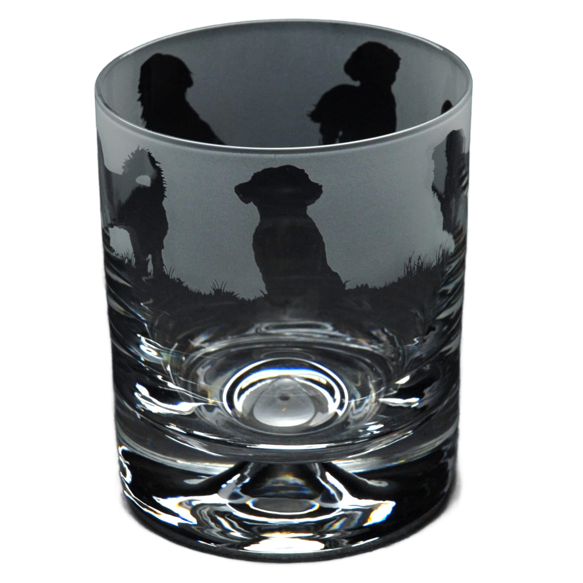 GLYPTIC Glass Art Shih Tzu Dog Frieze Hand Etched/Engraved Whiskey Tumbler Glass โ image 1