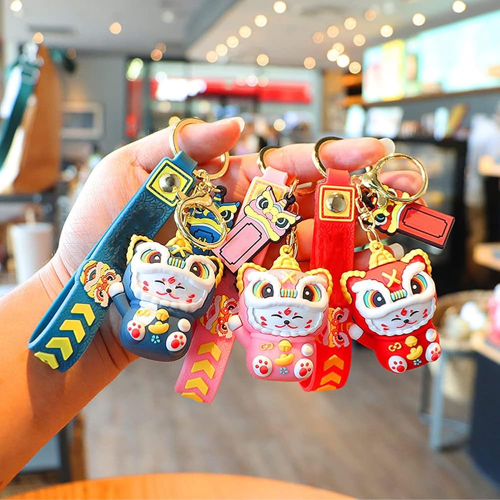 Amazon.com: Katutude Cute Keychain Chinese Lion Dance Backpack