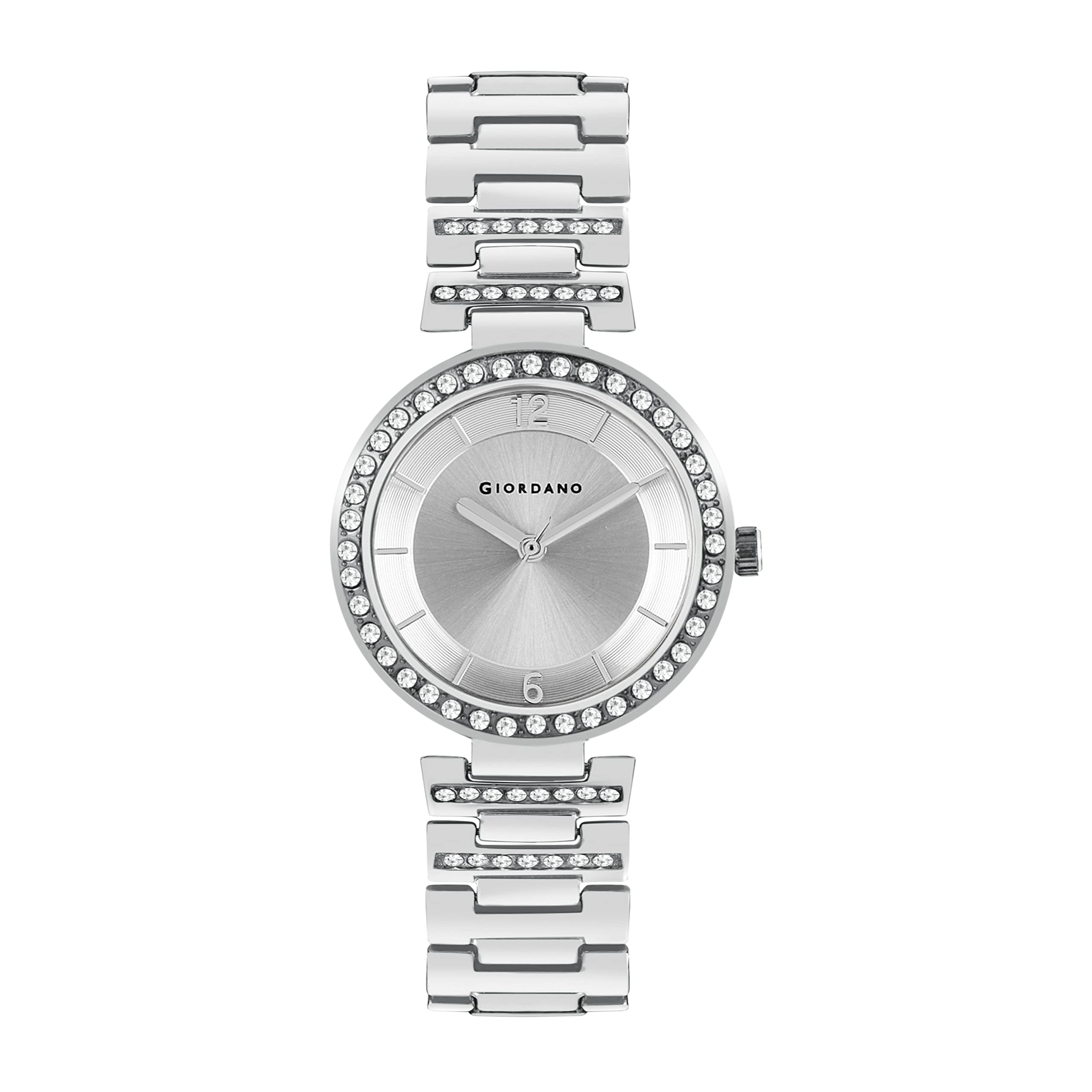 Giordano Analog Watch for Women with Diamond Studded Silver Case and Urban Fashion Metal - GD4051-11 (B092CV98LB) Amazon Price History, Amazon Price Tracker