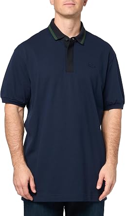Lacoste Mens Big Paris Short Sleeve Regular Fit Contrast Collar Polo