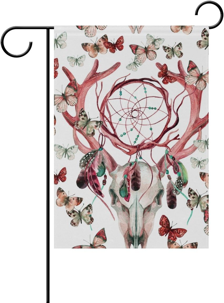 DragonSwordlinsu COOSUN Deer Skull Pattern Polyester Garden Flag Outdoor Flag Home Party Garden Decor, Double Sided, 28" x 40"
