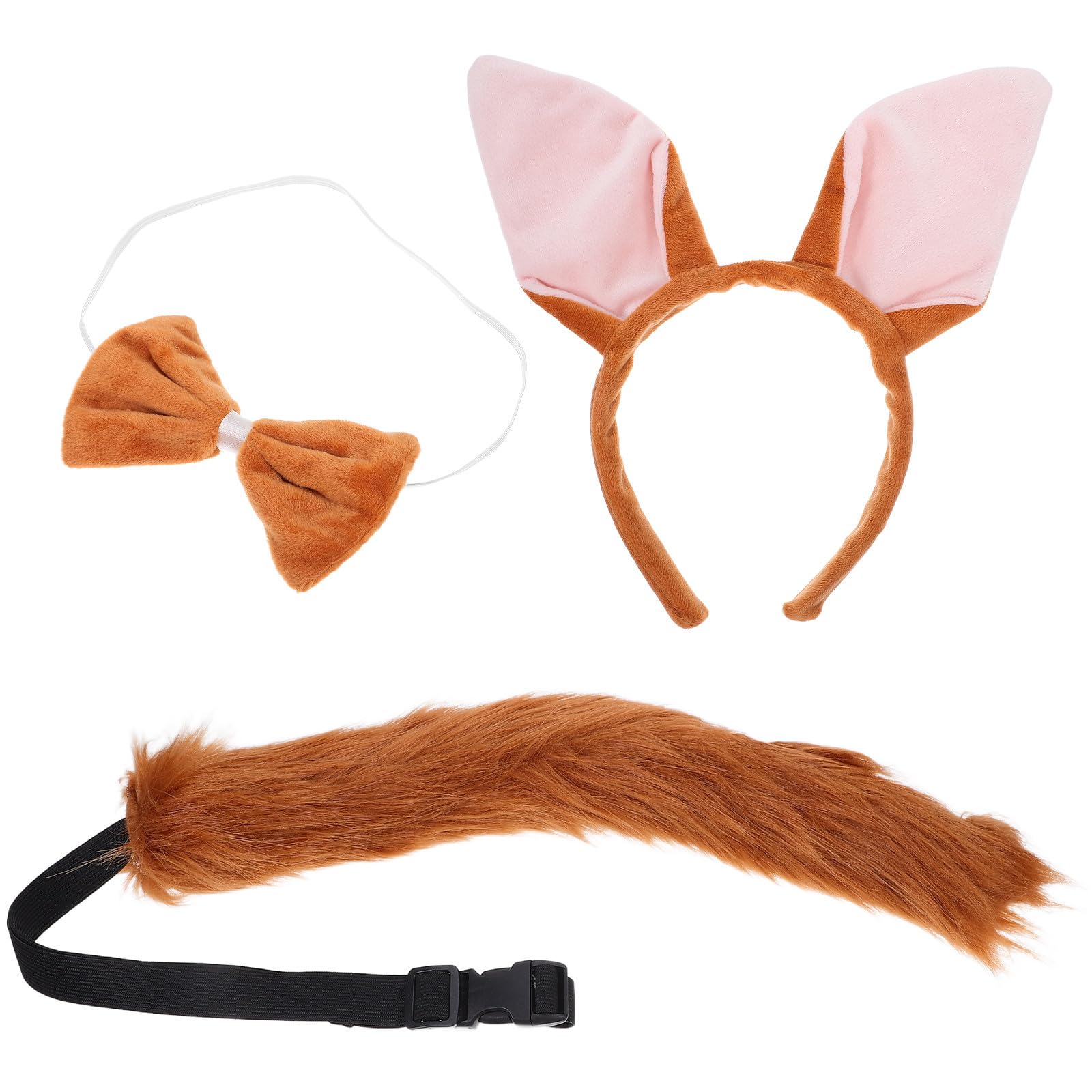 Healeved 12 Piezas Diadema Orejas de de Poliéster Marrón para Disfraz de Fiesta Infantil Ajuste Fácil y Diseño Creativo para Carnaval y Fiestas Jungla