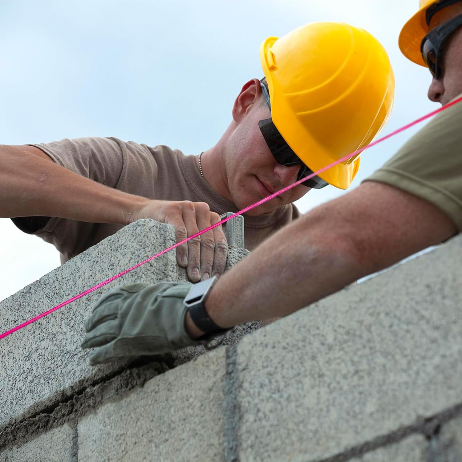 IMAGE 6 Roll Mason Line String Line - #18 Braided Nylon String - 500 Ft Length - Nylon with Reloadable Line Reel Twine for Gardening Or Masonry Tools, Perfect Construction String (Pink)