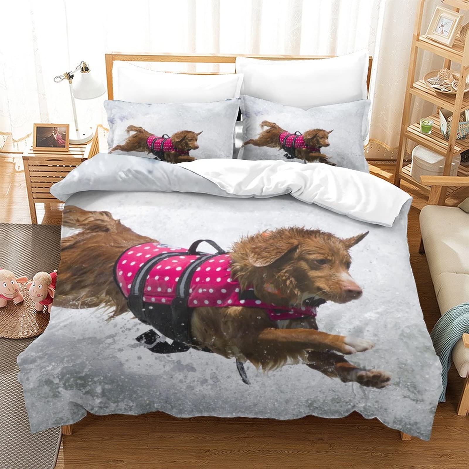 Housse de couette mignon chien en impression 3D pour transformer l'ambiance de votre chambre