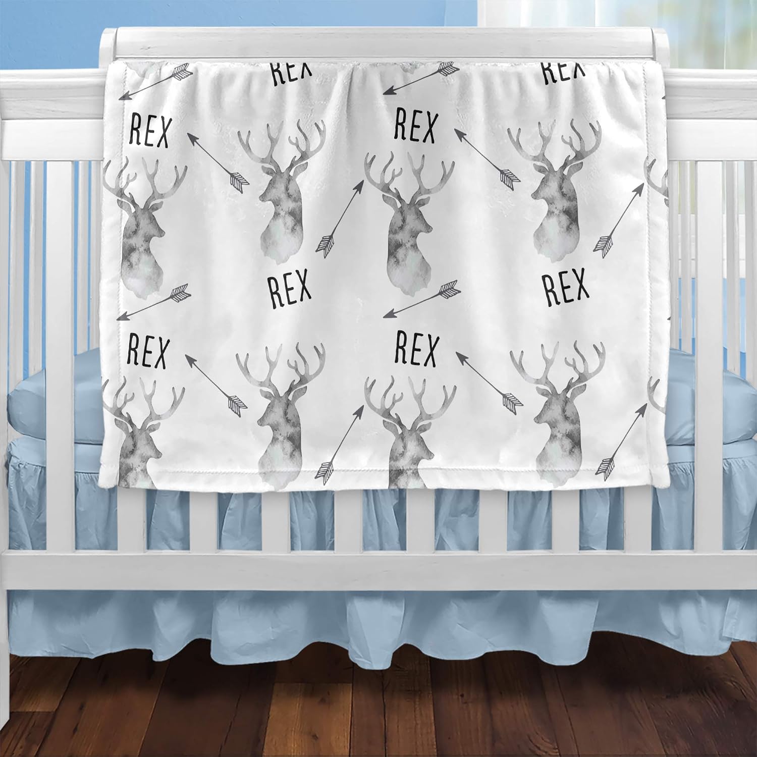 Personalized Baby Blankets for Boys with Name - Newborn Soft - Custom for Boys - Deer Baby Blanket