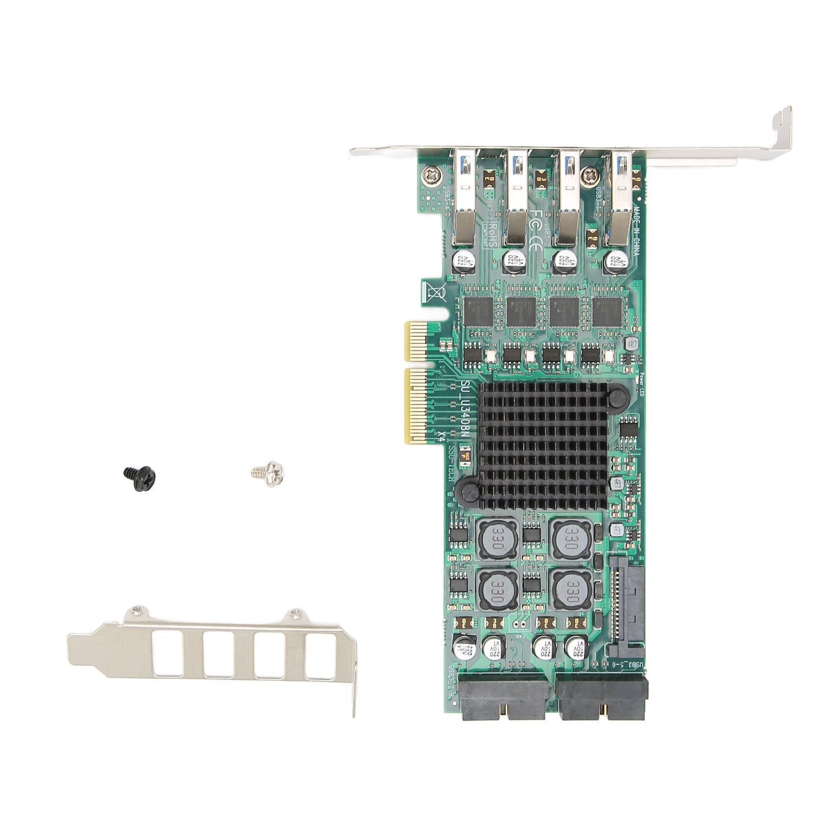 Karta Adaptera PCIE na USB3.0 Niezawodna 4-kanałowa Szybka Karta rozszerzeń PCIE na USB3.0 dla Systemów Xp, ESxI itp. na .0