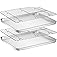 Baking Sheet with Rack Set [2 Pans + 2 Racks], Wildone Stainless Steel Cookie Sheet Baking Pan Tray with Cooling Rack, Size 1
