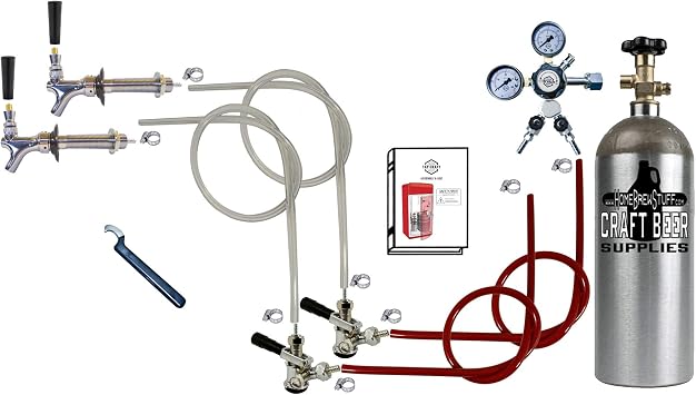 Standard Double Faucet Door Mount Kegerator Keg Tap Conversion Kit