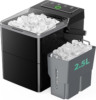 Totnz Boost Countertop Ice Maker: 2.5L Expanding Basket, 1.8L Tank, 9 Cubes in 6 Min, Self-Cleaning, 2 Sizes