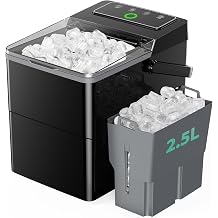 Totnz Boost Ice Maker with 2.5L Expanding Ice Basket & 1.8L Water Tank, 9 Bullet Ice Cubes in 6 Mins, Ice Maker Countertop with LED Touch Control Self-Cleaning, Ice Machine 2 Ice Sizes