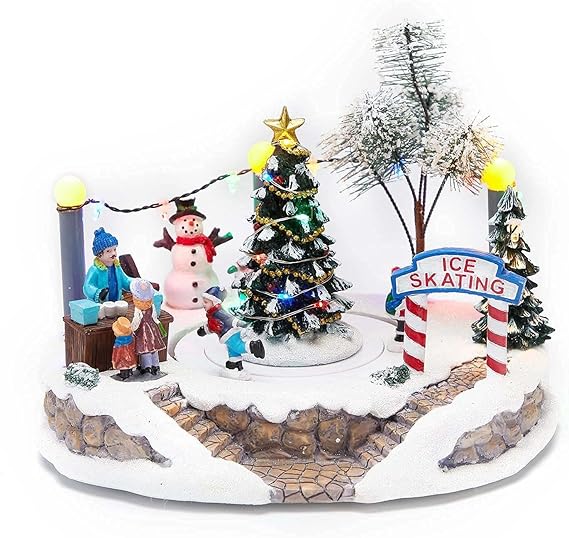 innodept12 Winter LEDLighted Christmas Village Scene, Illuminated