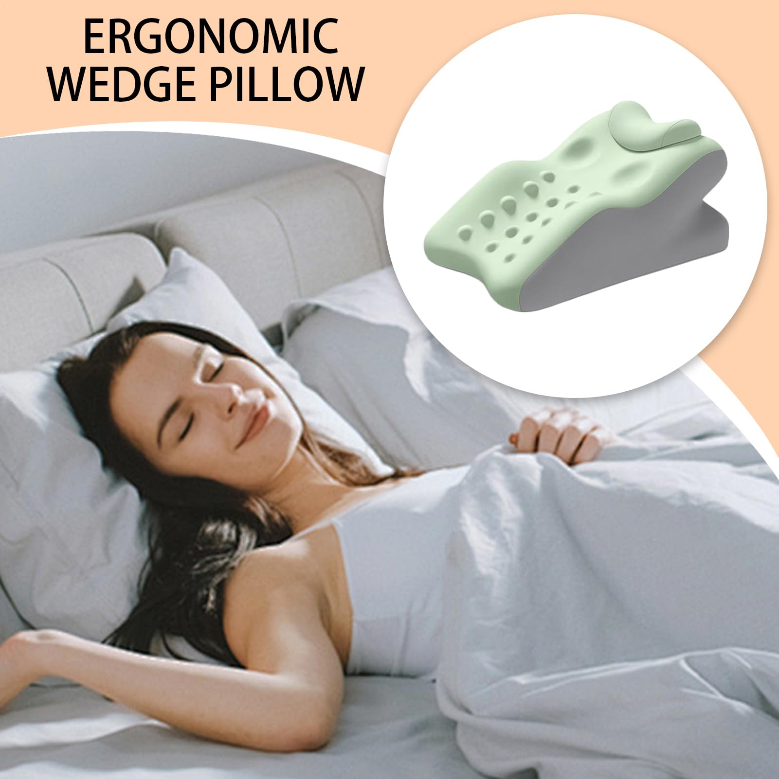 Genérico de cuña ergonómica: de Espuma viscoelástica para Adultos, para Dormir de Lado y alineación del Cuerpo, tumbarse, Leer, Sentarse, Comodidad de elevación de piernas, de