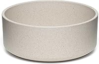 Loving Pets Dolce Bamboo Eco-Friendly Pet Bowl for Dogs & Cats - Sustainable Real Bamboo, Dishwasher Safe, Non-Slip Rubber Base (Small, Oat-Beige)