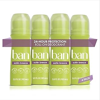 Invisible Roll-on Antiperspirant Deodorant for Women and Men, 24-hour Underarm Odor & Sweat Protection, Satin Breeze, 3.5 Oz, Pack of 4