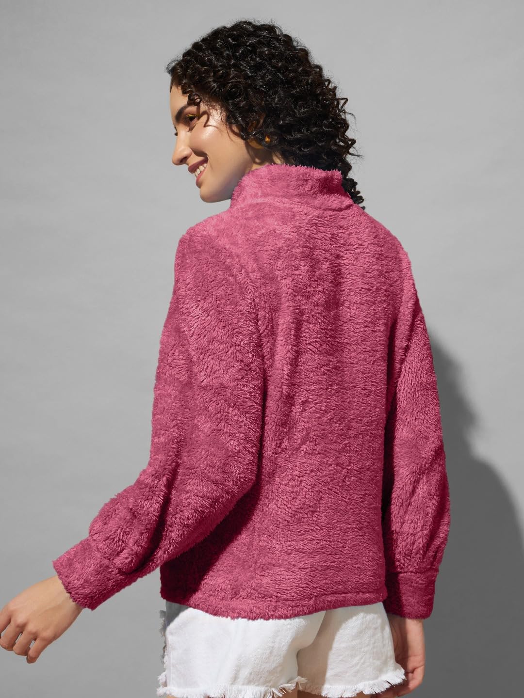 THE DRY STATE Women's Fur Pull Over with High Neck - Image 3 thumbnail