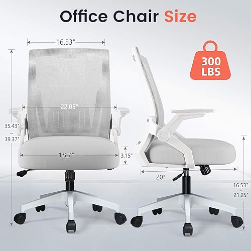 Miniatura 2 de GTRACING Silla de oficina ergonómica con reposabrazos abatibles, silla ejecutiva para computadora en casa, malla transpirable y cómodo soporte