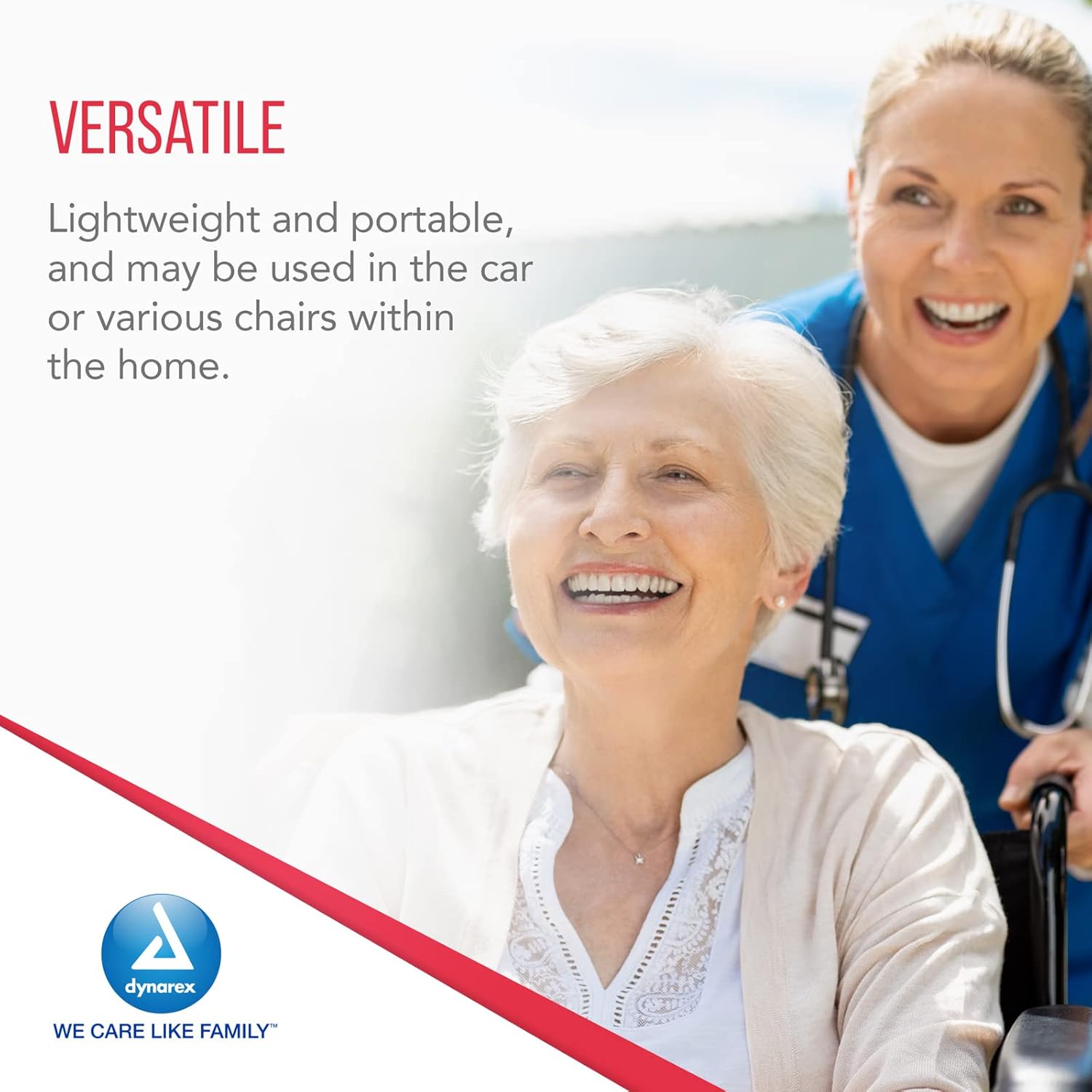 Dynarex Ever-Soft Anti-Thrust Wedge Gel-Foam Cushion, Corrective Wheelchair Cushion, 300 lb Weight Capacity, Blue/Grey, 20” x 16” x 4” x 2”, 1 Gel-Foam Cushion