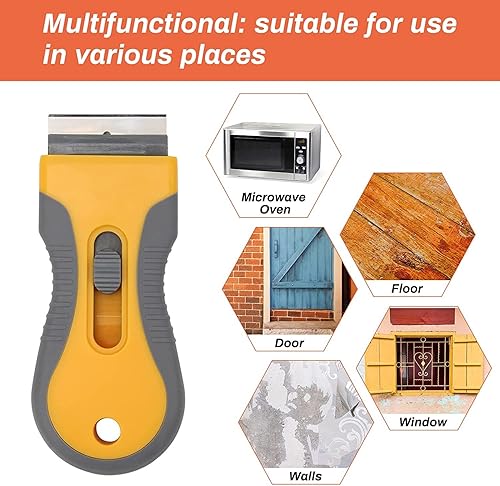 Miniatura 5 de Rascador de hoja de afeitar con 20 cuchillas adicionales, herramienta raspadora, hoja de afeitar retráctil, herramienta de pelado de pintura,