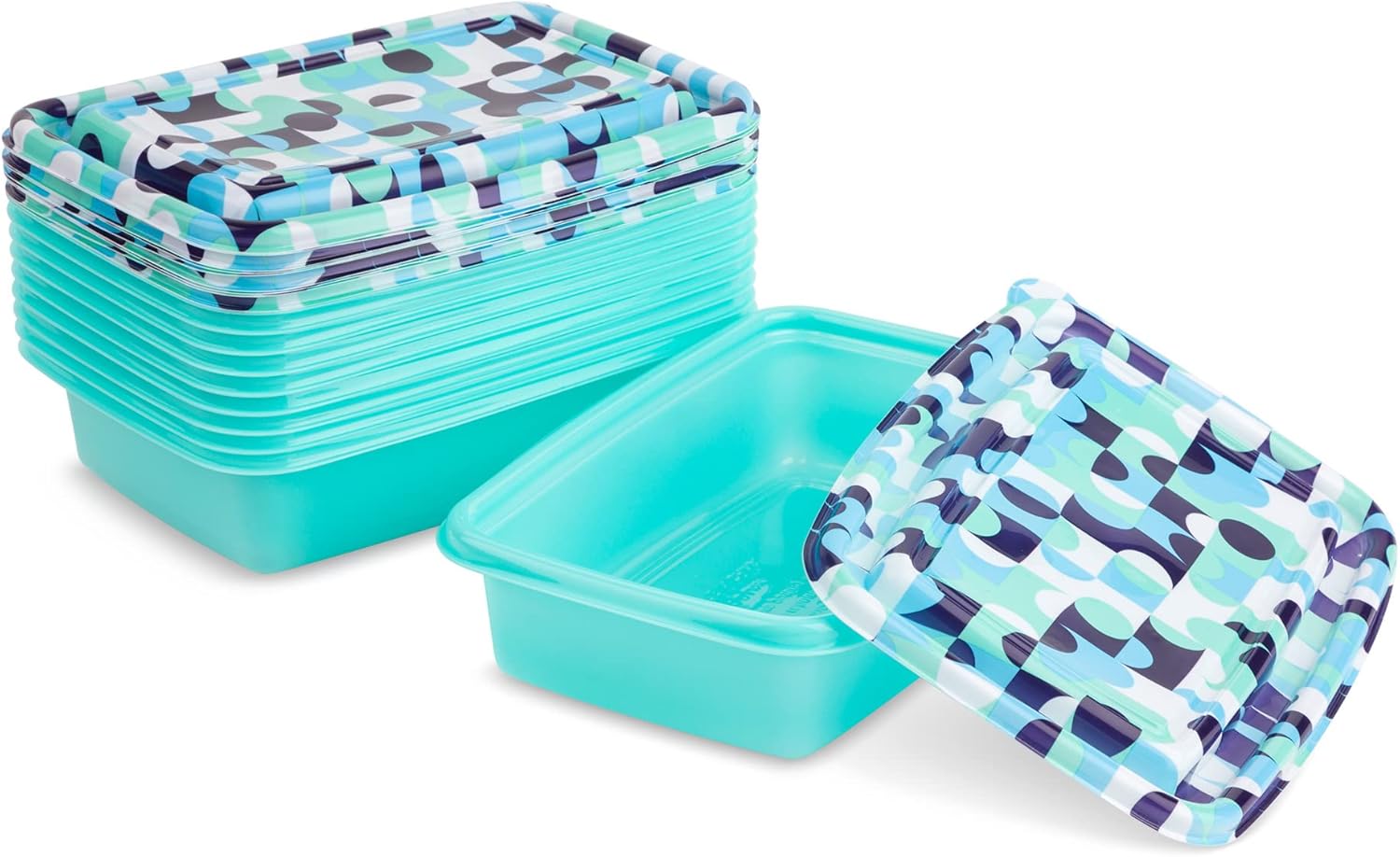 Core Kitchen Mod Geo Blues Teal 9 x 6.3 Polypropylene Food