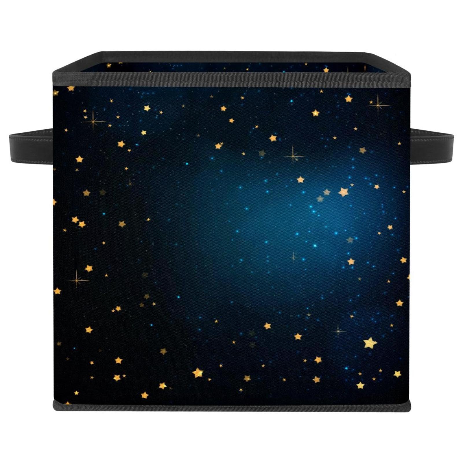 Boîte de rangement pliable cube en tissu motif étoiles foncées pour placard
