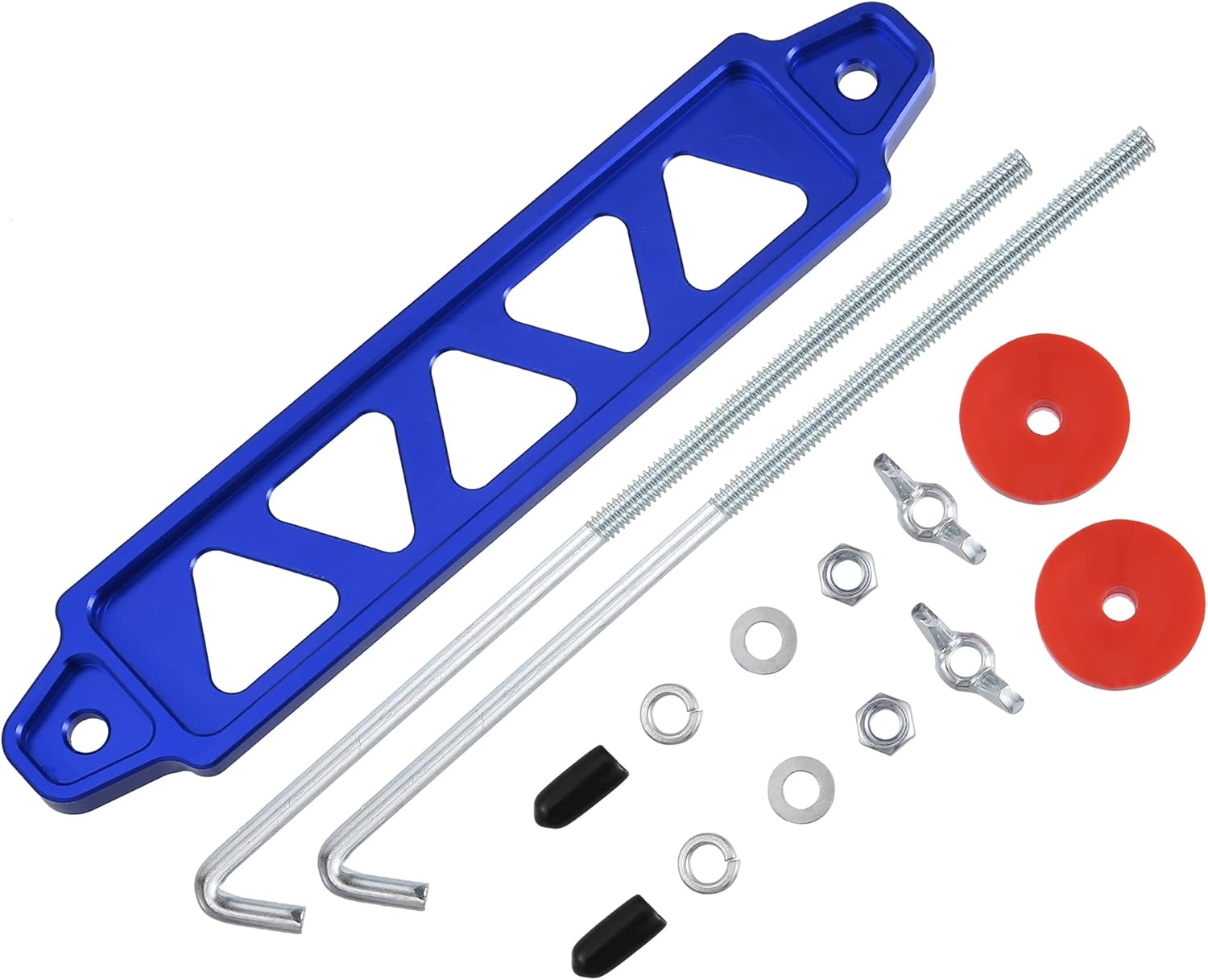 X AUTOHAUX 1 Set Car Battery Hold Down Bracket Kit with 8in J Bolts